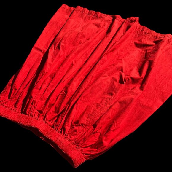 Comme Des Garcons robe de chambre Red Cotton Drawstring Skirt Size M L - Picture 2 of 11
